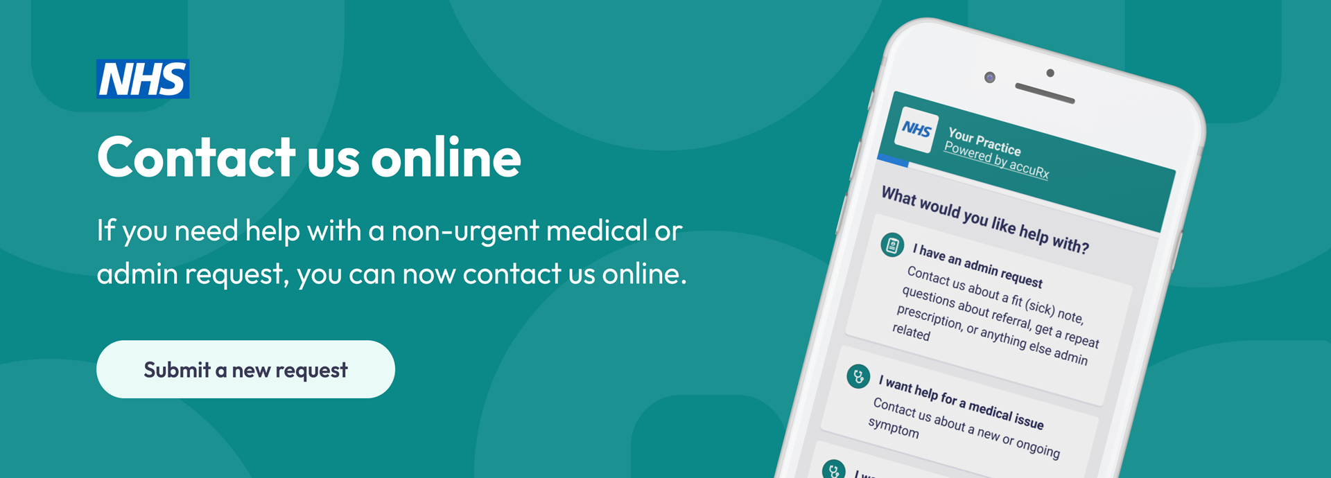 Contact us online for non-urgent medical conditions